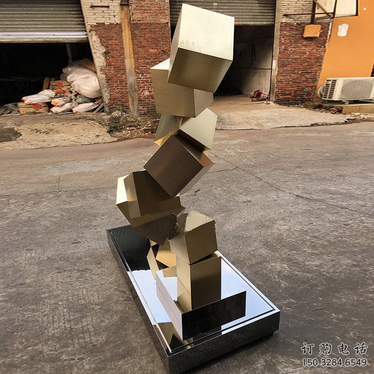 幾何體雕塑承接，鍛造工藝，不銹鋼幾何體雕塑制作