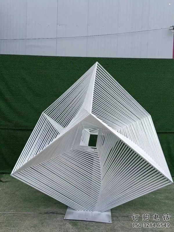 立方體雕塑承接，城市裝飾，鏤空立方體雕塑批發