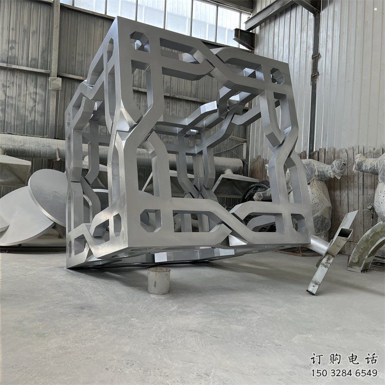 立方體雕塑特供，地標擺件，鏤空鏤空立方體雕塑選用