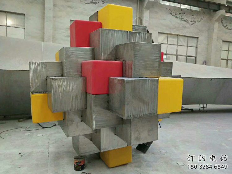 立方體雕塑批發，標識雕塑，鏤空立方體雕塑優選廠家