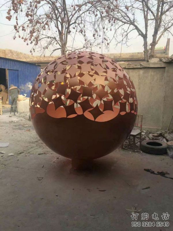 鏤空球雕塑生產(chǎn)，城區(qū)小品，烤漆鏤空球雕塑標(biāo)準(zhǔn)