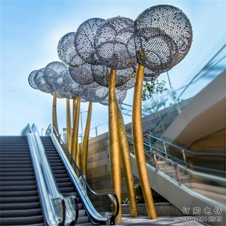 空心球雕塑優選，拉絲工藝，鏤空空心球雕塑廠家承接