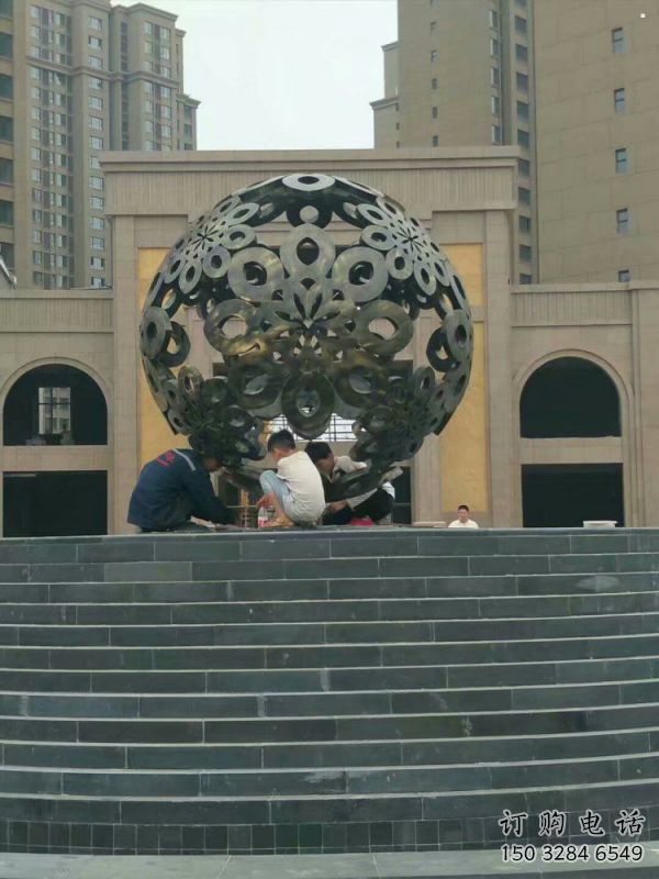 球體雕塑承接，鍛造工藝，不銹鋼球體雕塑訂做