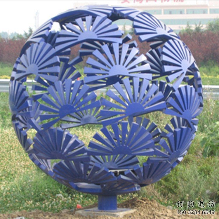 花紋球雕塑提供，室外雕塑，不銹鋼花紋球雕塑指用