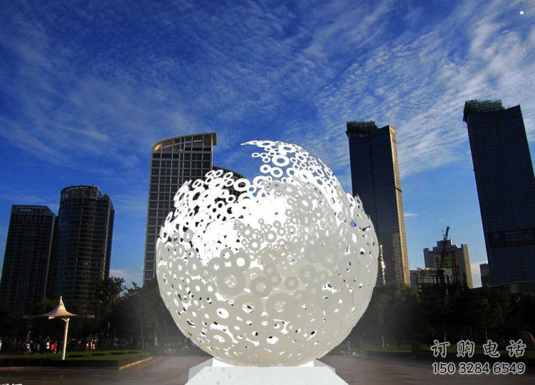 景觀球形雕塑制作，園林裝飾，鏤空球形雕塑廠家