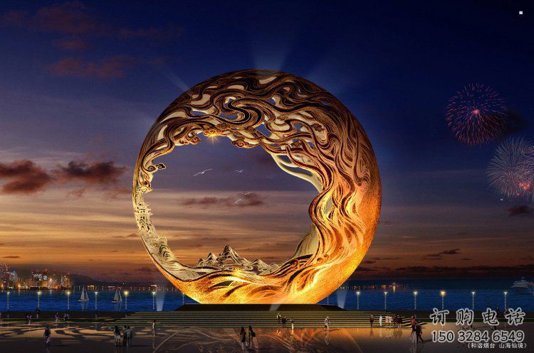 球形雕塑點擊，城區小品，不銹鋼球形雕塑承接