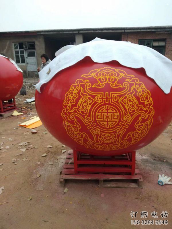 圓球雕塑擺件，景區案例，房地產烤漆圓球雕塑常用