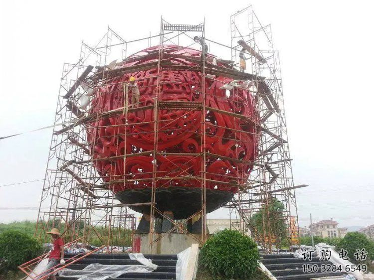 圓球雕塑精選，景區雕塑，景觀烤漆圓球雕塑廠家