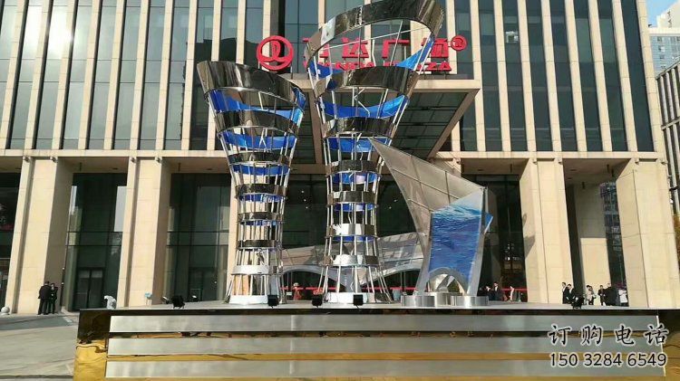 花瓶雕塑觀賞型，露天雕塑，不銹鋼異形花瓶雕塑訂做