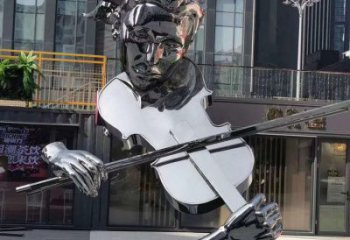 大提琴雕塑展品，公園小品，不銹鋼大提琴雕塑供需