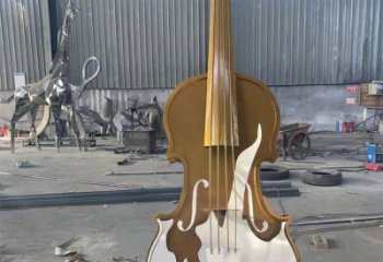 大提琴雕塑展品，室外軟裝，展示不銹鋼大提琴雕塑訂做