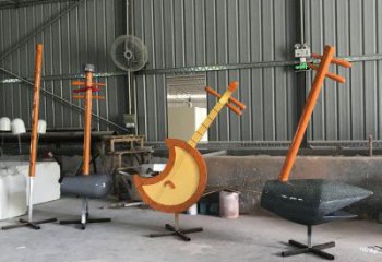 二胡雕塑生產，水景雕塑，不銹鋼二胡雕塑定制