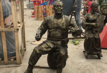 拉二胡雕塑選定，景觀雕塑，民俗人物雕塑生產(chǎn)商
