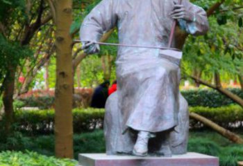 拉二胡雕塑專供，景區(qū)雕塑，仿古民俗人物雕塑提供