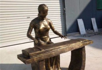 彈古箏雕塑承接，景區案例，民俗人物雕塑承接