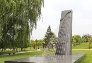 彈古箏雕塑定價(jià)，村標(biāo)概念，公園雕塑景觀選用