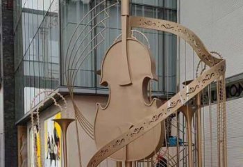 提琴雕塑批發(fā)，鍛造工藝，不銹鋼提琴雕塑承接