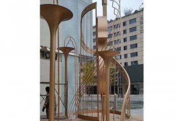 提琴雕塑選用，透雕系列，現代不銹鋼提琴雕塑優價