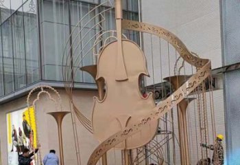 提琴雕塑優(yōu)選，陸地?cái)[件，不銹鋼提琴雕塑制作承接