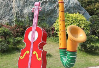 小提琴雕塑優選，景區案例，抽象不銹鋼小提琴雕塑選用