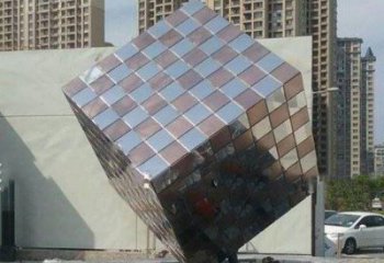 方塊雕塑制造商，美陳雕塑，不銹鋼方塊雕塑精品