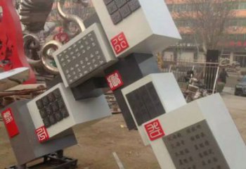 幾何體雕塑服務商，街景小品，不銹鋼幾何體雕塑訂做