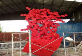 立方體雕塑點擊，城區小品，園林鏤空立方體雕塑承接