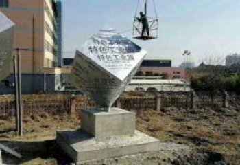 立方體雕塑定制，市標雕塑，廣場鏤空立方體雕塑定做