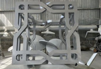 中式立方體雕塑指用，景觀概念，鏤空立方體雕塑廠家