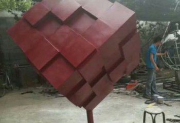 正方體雕塑供需，廣場雕塑，不銹鋼正方體雕塑選用