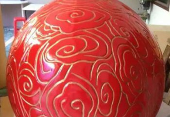 鏤空球雕塑廠家，美陳雕塑烤漆鏤空球雕塑優選