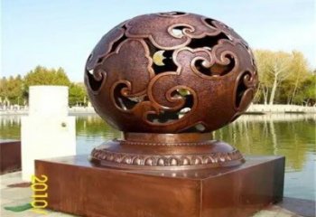 鏤空球雕塑服務(wù)商，街景小品烤漆鏤空球雕塑訂做