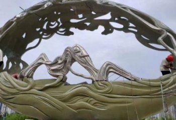 空心球雕塑點(diǎn)擊，城區(qū)小品，鏤空空心球雕塑承接