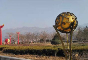空心球雕塑生產商，動態雕塑，鏤空空心球雕塑定制