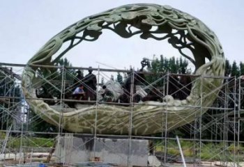 空心球雕塑制作，景區(qū)案例，鏤空空心球雕塑廠家