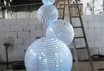 燈光球雕塑廠，街道標識，不銹鋼燈光球雕塑供應