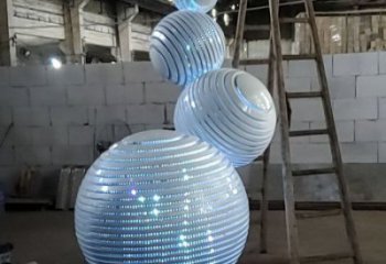 燈光球雕塑承接，城市雕塑，不銹鋼燈光球雕塑精品