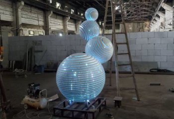 燈光球雕塑定做，標識雕塑，不銹鋼燈光球雕塑選定