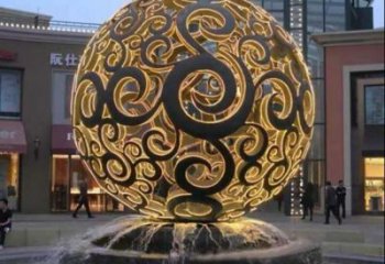 燈光球雕塑展品，鋼管組合，不銹鋼燈光球雕塑常用