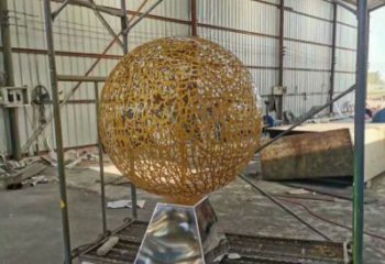 燈光球雕塑展示，園林裝飾，不銹鋼燈光球雕塑承接