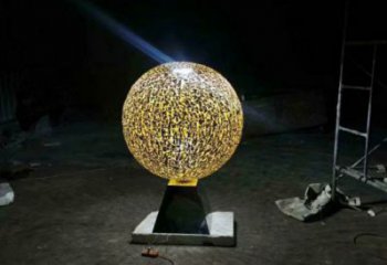 燈光球雕塑制作，景觀雕塑，不銹鋼燈光球雕塑廠家