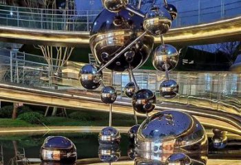 分子球雕塑優選，小區擺件，不銹鋼分子球雕塑生產商