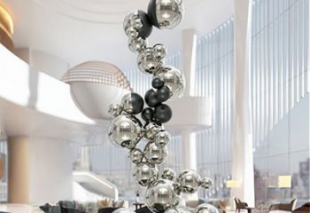 分子球雕塑制作，歐式風格，不銹鋼分子球雕塑優選