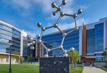 分子球雕塑制作，景區案例，不銹鋼分子球雕塑定做