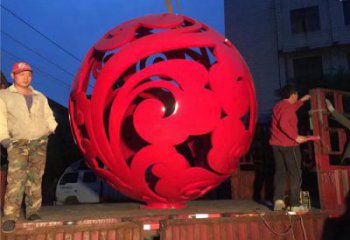 花紋球雕塑訂做，歐式風(fēng)格，不銹鋼花紋球雕塑選定