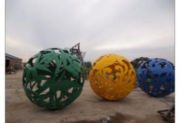 鏤空花紋球雕塑定做，廣場雕塑，不銹鋼花紋球雕塑優選