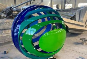 景觀球雕塑定制，地標雕塑，不銹鋼景觀球雕塑定做