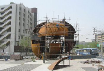 鏤空球雕塑精選，彩鋼制作，異形鏤空球雕塑工廠
