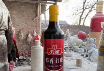 酒瓶雕塑制作，村標概念，玻璃鋼酒瓶雕塑專供