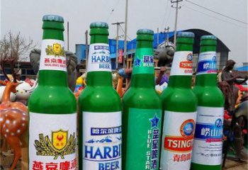 啤酒瓶雕塑精品，景觀概念，玻璃鋼啤酒瓶雕塑通用